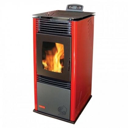Суха пелетна камина GreenEcoTherm PS 9 Pony - червена