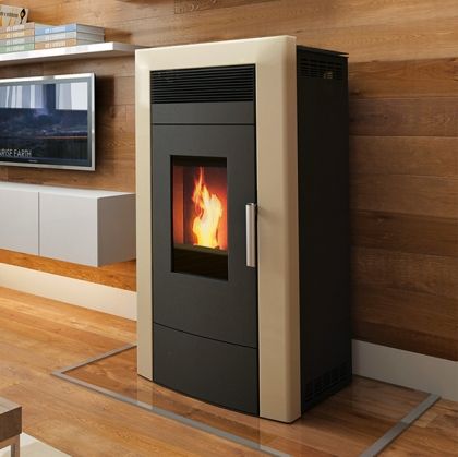 Пелетна камина ALFAPLAM Commo 15 kw с водна риза - светла