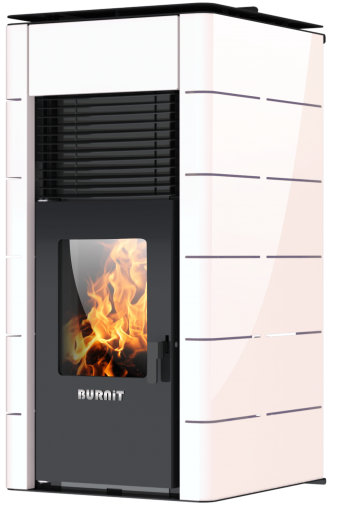 Пелетна камина BURNIT CONCEPT 4G/18 с водна риза бяла