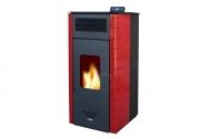 Пелетна камина с водна риза LILY 20 kW - червена