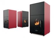 Пелетна камина EcoSpar NOVA 25kw - червена