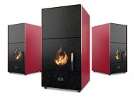 Пелетна камина EcoSpar NOVA 30kw - червена